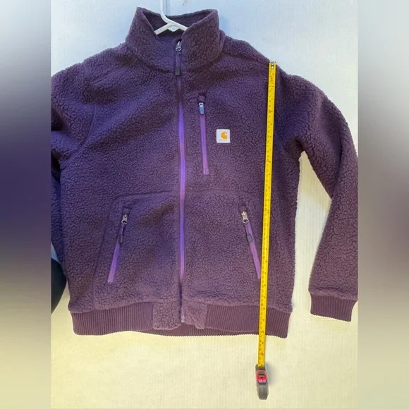 NWT. Carhartt Sherpa Full Zip Purple Sweatshirt with Ribbed Cuffs. Size M. - Picture 8 of 8